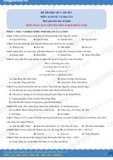 Đề thi học kì 2 Lịch sử và Địa lí 8 - Đề số 3